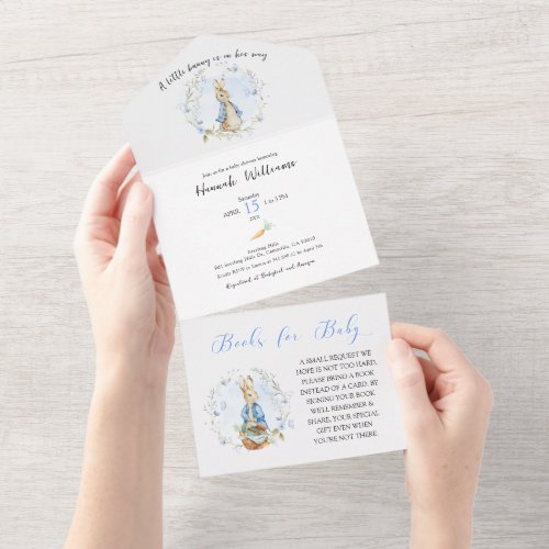 Peter Rabbit Baby Boy Invite  Books Card