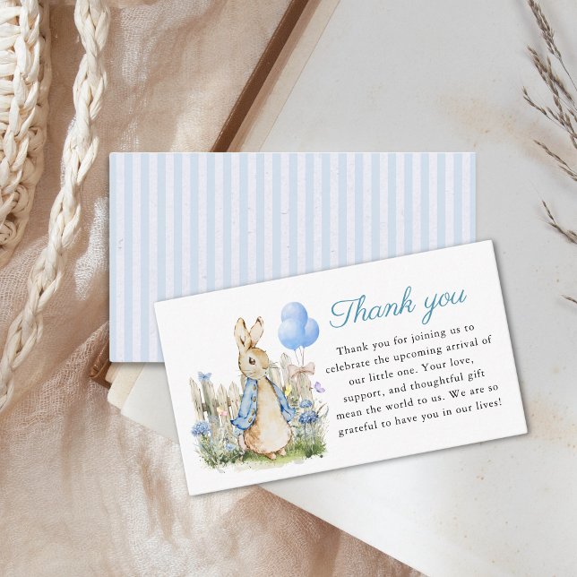 Peter Rabbit Baby Boy Thank you Flat Card (Creator Uploaded)