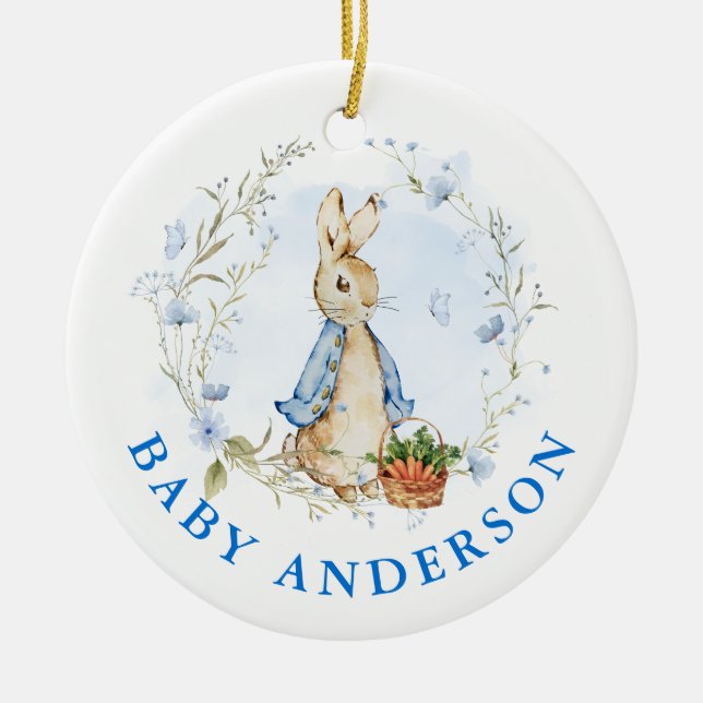 Peter Rabbit Baby Coming Soon Ceramic Ornament (Front)