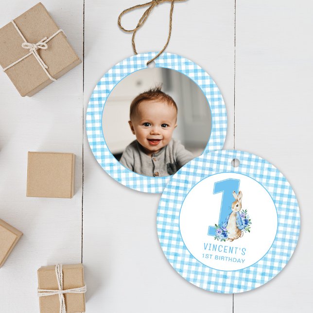 Peter Rabbit Baby First Birthday Ceramic Ornament (Creator Uploaded)
