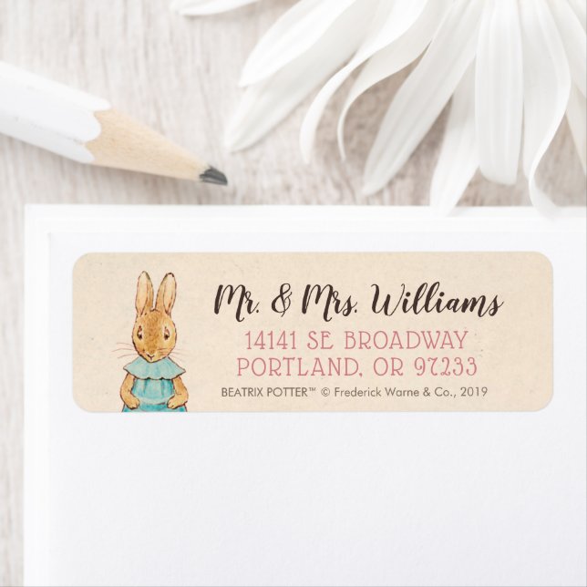 Peter Rabbit | Baby Girl Birthday Label (Insitu)