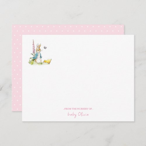 Peter Rabbit Baby girl nursery Flat  Thank You Card