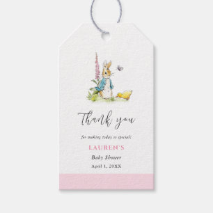 Peter Rabbit Baby Girl Shower thank you  Gift Tags