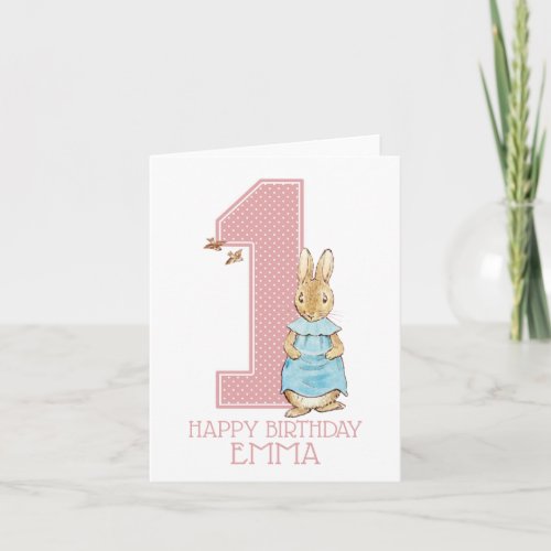 Peter Rabbit  Baby Girls First Birthday Card