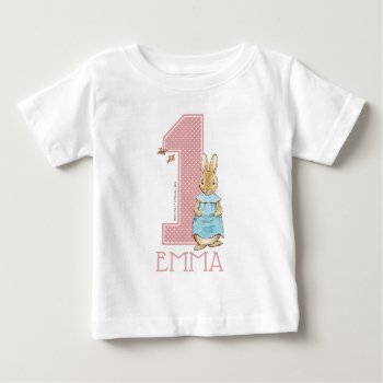Peter Rabbit | Baby Girl's First Birthday - Name Baby T-Shirt