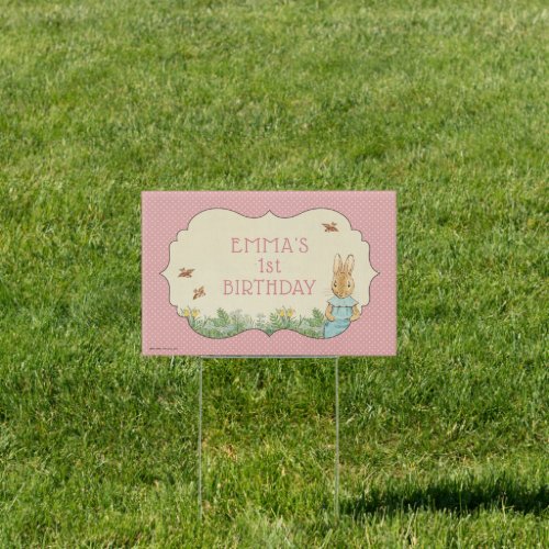 Peter Rabbit  Baby Girls First Birthday Sign