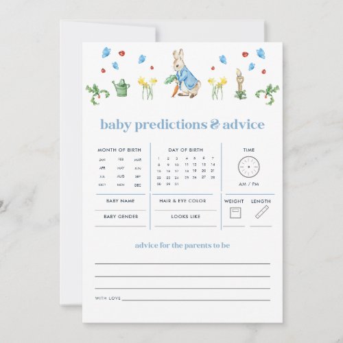 Peter Rabbit Baby Predictions and Advice Game