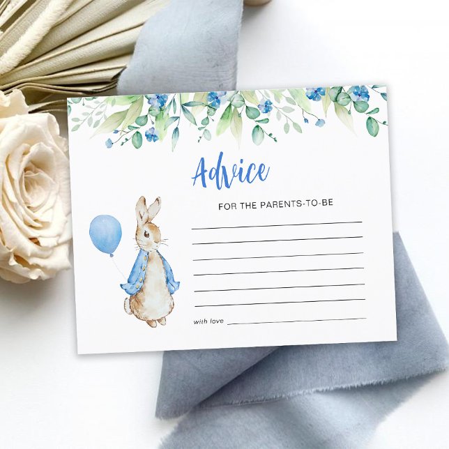 Peter Rabbit Baby Shower Advice Card (Creator Uploaded)