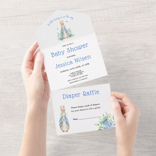 Peter Rabbit Baby Shower All In One Invitation