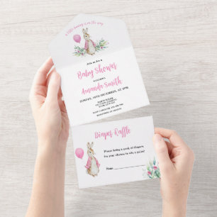 Peter Rabbit Baby Shower All In One Invitation