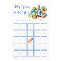 Peter Rabbit Baby Shower bingo game