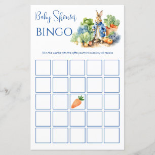 Peter Rabbit Baby Shower bingo game