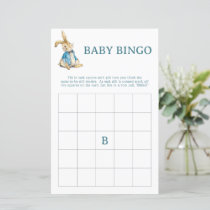 Peter Rabbit Baby Shower Bingo Game Card