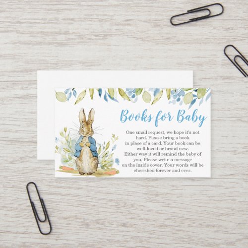 Peter Rabbit Baby Shower Books for Baby Business Card