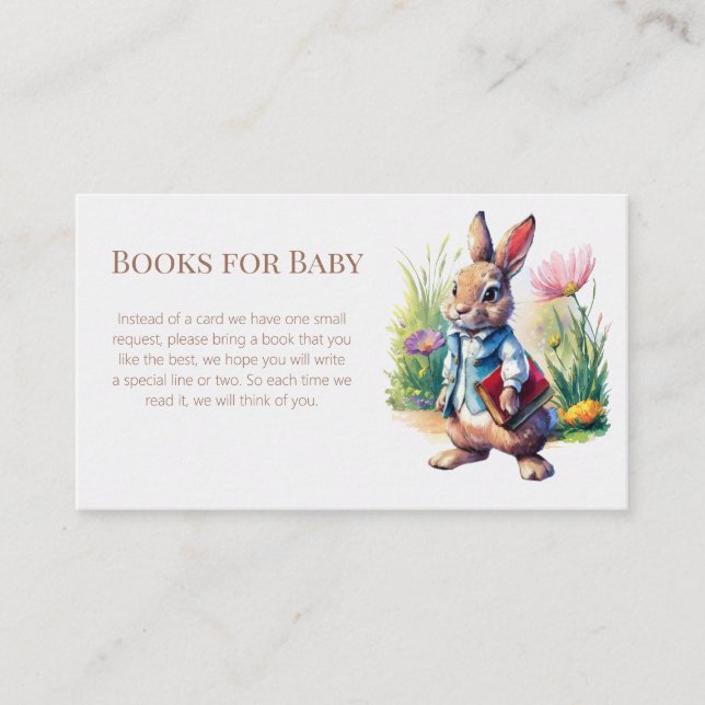 Peter Rabbit Baby Shower Books for Baby Enclosure Card (Front)