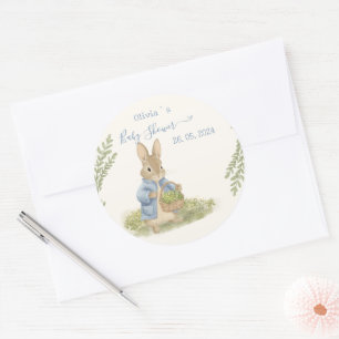 Peter Rabbit Baby Shower Classic Round Sticker