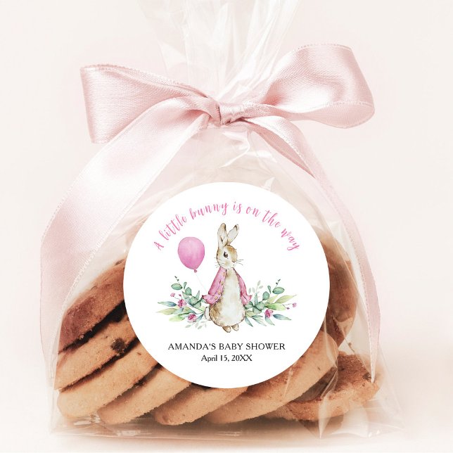 Peter Rabbit Baby Shower Classic Round Sticker (Creator Uploaded)