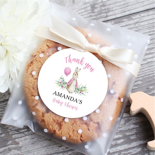 Peter Rabbit Baby Shower Classic Round Sticker (Creator Uploaded)