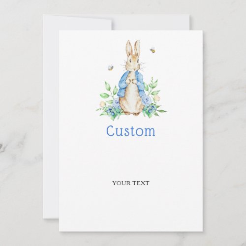 Peter Rabbit Baby Shower Custom Card