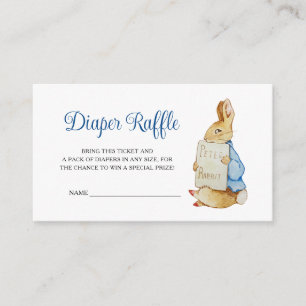 Peter Rabbit Baby Shower Diaper Raffle Enclosure Card