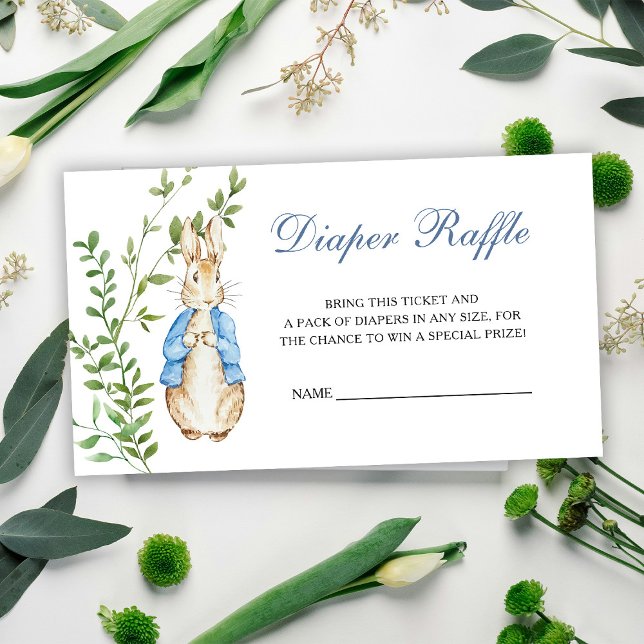 Peter Rabbit Baby Shower Diaper Raffle Enclosure Card (Creator Uploaded)