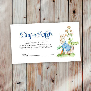 Peter Rabbit Baby Shower Diaper Raffle Enclosure Card