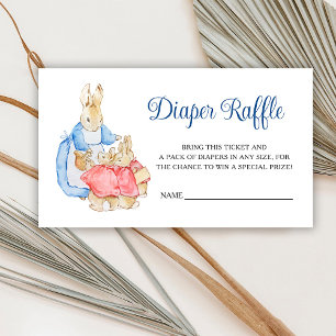 Peter Rabbit Baby Shower Diaper Raffle Enclosure Card