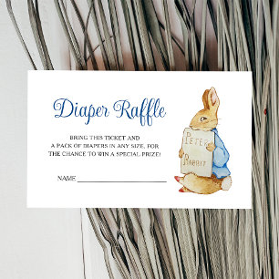 Peter Rabbit Baby Shower Diaper Raffle Enclosure Card