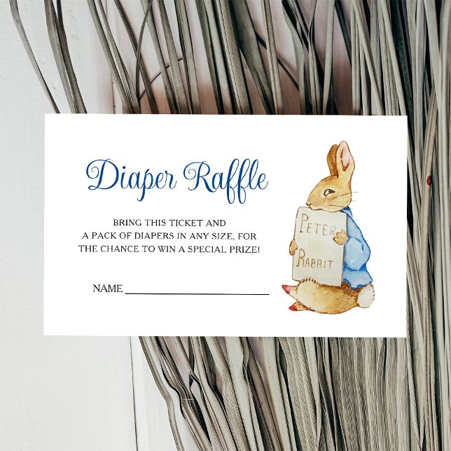 Peter Rabbit Baby Shower Diaper Raffle Enclosure Card (Creator Uploaded)