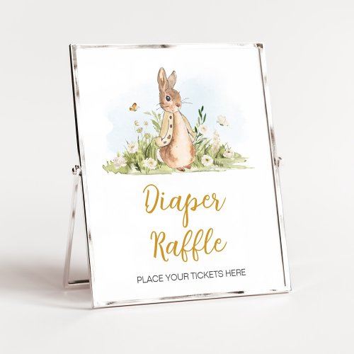 Peter Rabbit Baby Shower Diaper Raffle Poster