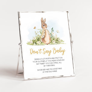 Peter Rabbit Baby Shower Don't Say Baby Poster