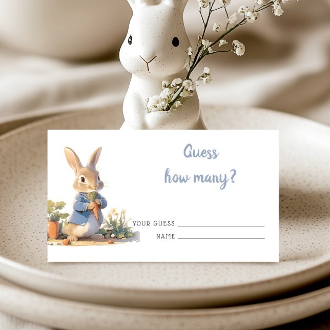 Peter Rabbit Baby Shower Guess How Many Enclosure Card (Creator Uploaded)