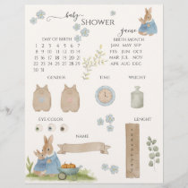 Peter Rabbit Baby Shower Guessing Game