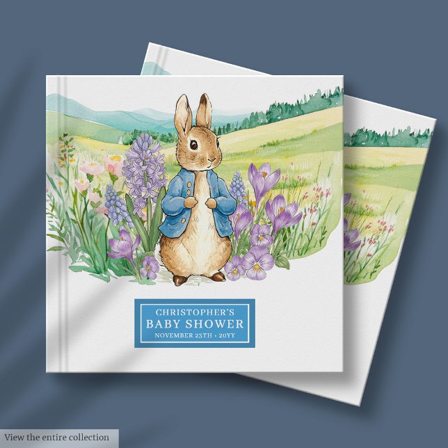 Peter Rabbit Baby Shower Guest Book Boy (Watercolor Peter Rabbit Baby Shower Guest Book for Boys)