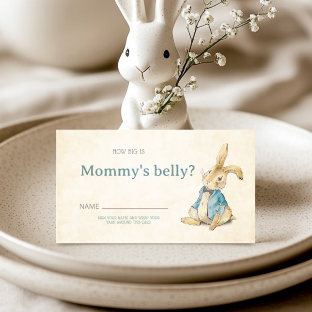 Peter Rabbit Baby Shower How Big Is Mommy's Belly Enclosure Card (Creator Uploaded)