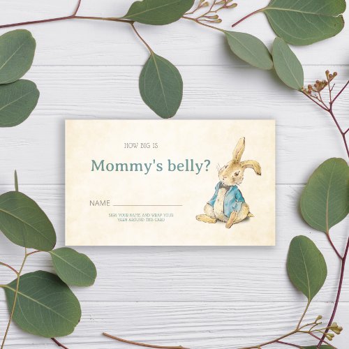 Peter Rabbit Baby Shower How Big Is Mommys Belly Enclosure Card