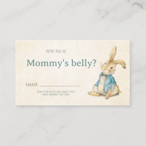 Peter Rabbit Baby Shower How Big Is Mommys Belly Enclosure Card