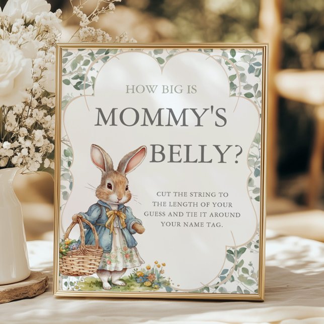 Peter Rabbit Baby Shower How Big Is Mommy's Belly Poster (Creator Uploaded)