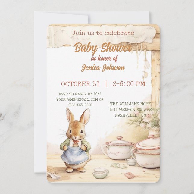 Peter Rabbit Baby Shower Invitation (Front)