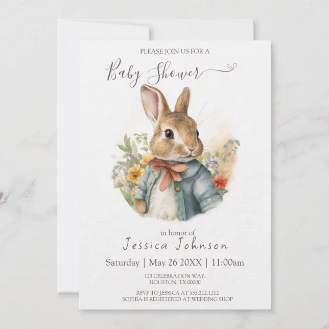 Peter Rabbit Baby Shower Invitation | Zazzle
