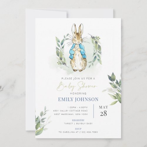 Peter Rabbit Baby Shower Invitation