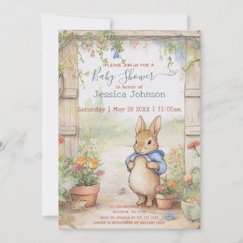 Peter Rabbit Baby Shower Invitation