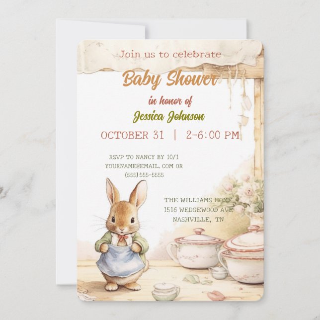 Peter Rabbit Baby Shower Invitation (Front)