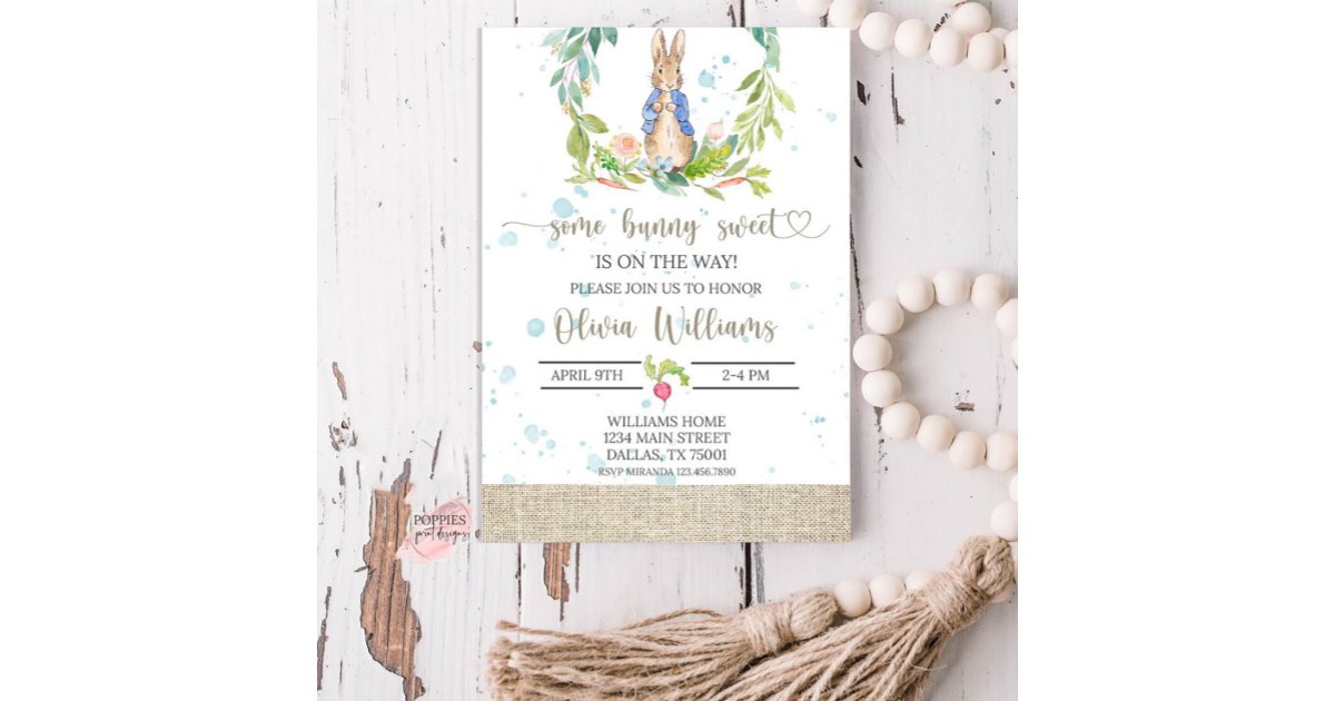 Peter Rabbit Baby Shower Invitation | Zazzle