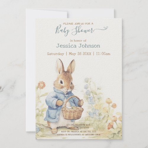 Peter Rabbit Baby Shower Invitation