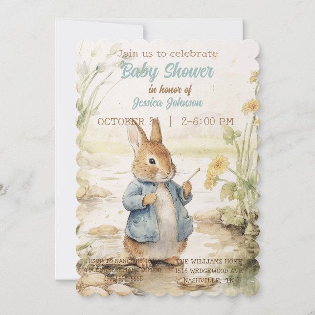 Peter Rabbit Baby Shower Invitation (Front)