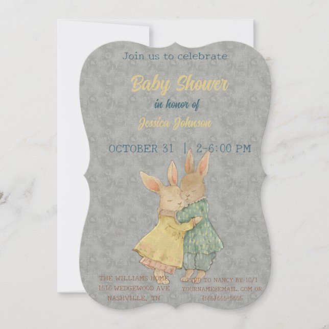Peter Rabbit Baby Shower Invitation (Front)