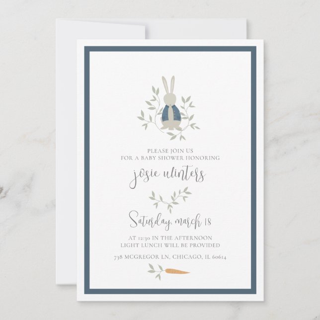 Peter Rabbit Baby Shower Invitation (Front)