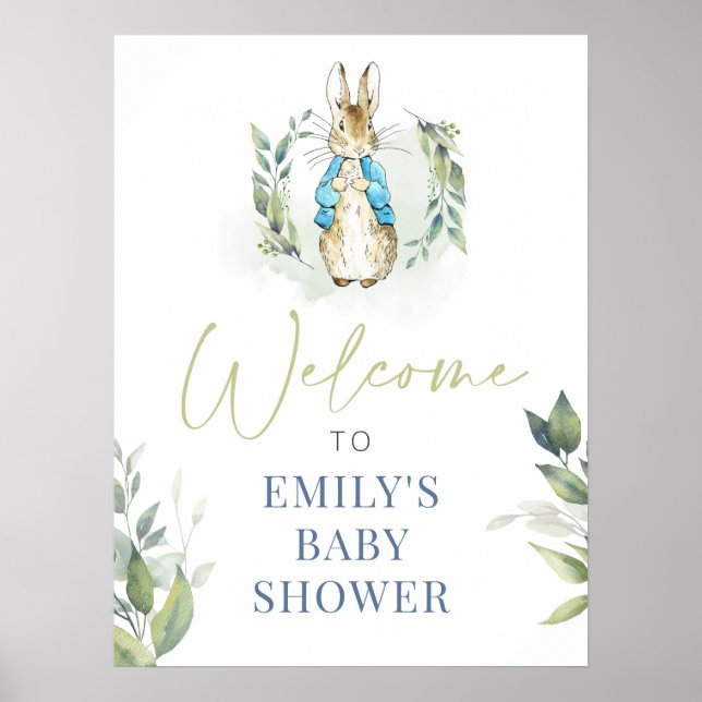 Peter Rabbit Baby Shower Invitation Poster (Front)