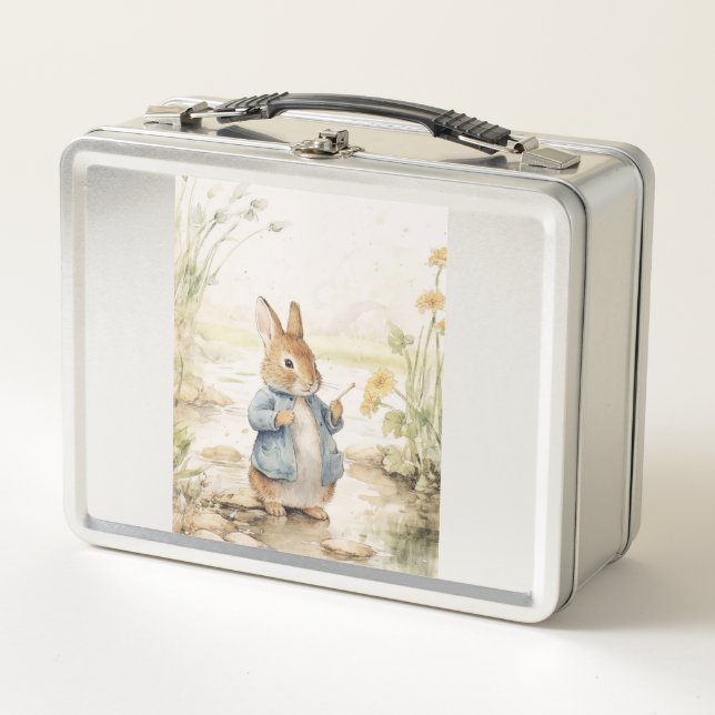 Peter Rabbit Baby Shower Metal Lunch Box (Front)